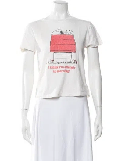 Pre-owned Re/done Graphic Print Crew Neck T-shirt In White