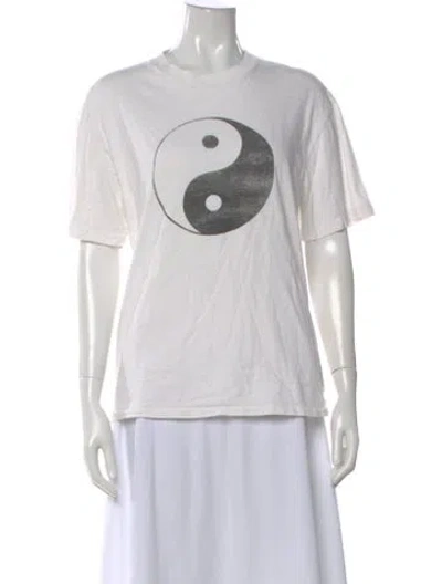 Pre-owned Re/done Graphic Print Crew Neck T-shirt In White