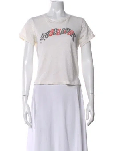 Pre-owned Re/done Graphic Print Crew Neck T-shirt In White