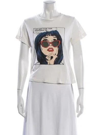 Pre-owned Re/done Graphic Print Crew Neck T-shirt In White