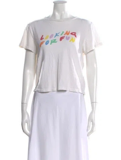 Pre-owned Re/done Graphic Print Crew Neck T-shirt In White