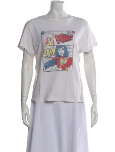 Pre-owned Re/done Graphic Print Crew Neck T-shirt In White