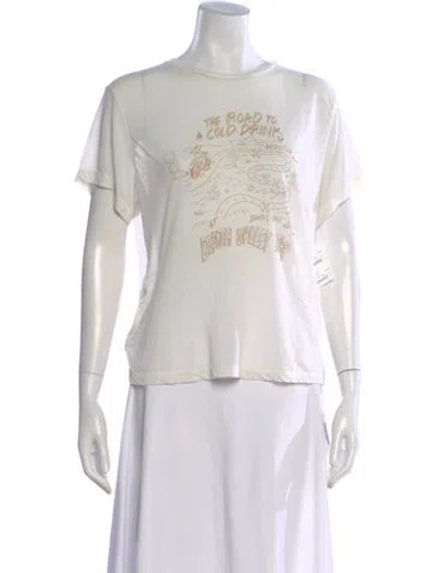Pre-owned Re/done Graphic Print Crew Neck T-shirt In White