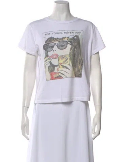 Pre-owned Re/done Graphic Print Crew Neck T-shirt In White