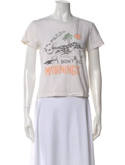 Pre-owned Re/done Graphic Print Crew Neck T-shirt In White