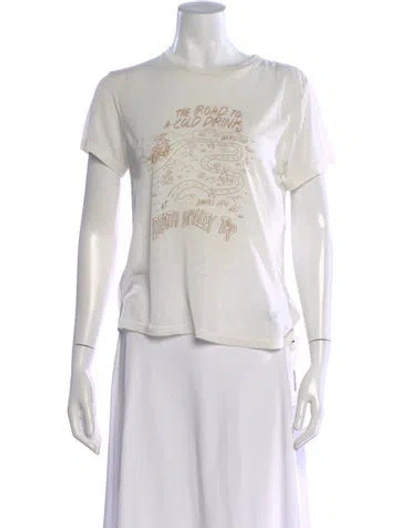 Pre-owned Re/done Graphic Print Crew Neck T-shirt In White