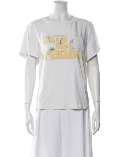 Pre-owned Re/done Graphic Print Crew Neck T-shirt In White