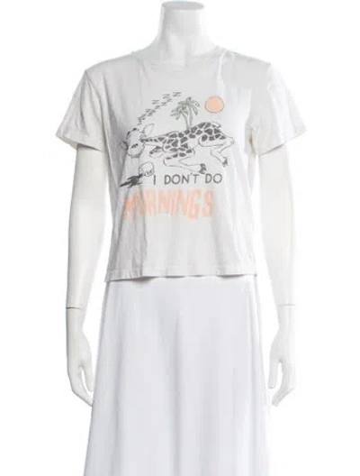 Pre-owned Re/done Graphic Print Crew Neck T-shirt In White