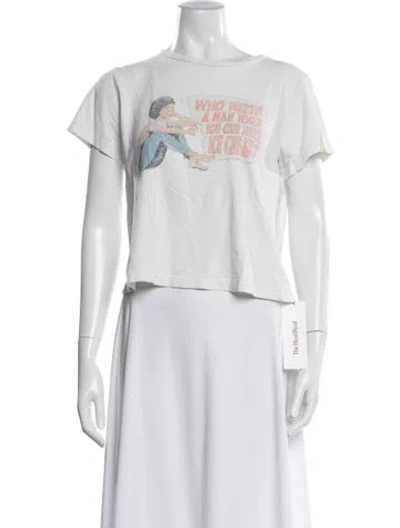 Pre-owned Re/done Graphic Print Crew Neck T-shirt In White