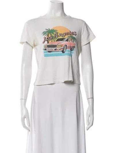 Pre-owned Re/done Graphic Print Crew Neck T-shirt In White