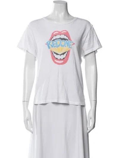 Pre-owned Re/done Graphic Print Crew Neck T-shirt In White