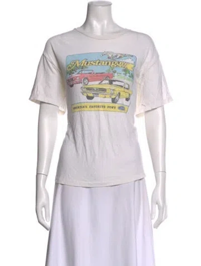 Pre-owned Re/done Graphic Print Crew Neck T-shirt In White