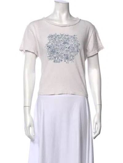 Pre-owned Re/done Graphic Print Crew Neck T-shirt In White