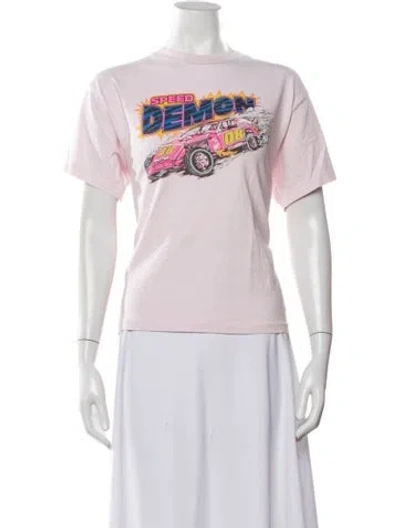 Pre-owned Re/done Graphic Print Crew Neck T-shirt In White