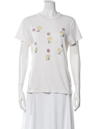Pre-owned Re/done Graphic Print Crew Neck T-shirt In White