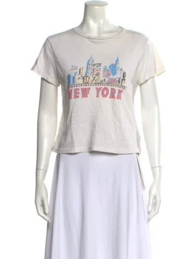 Pre-owned Re/done Graphic Print Crew Neck T-shirt In White