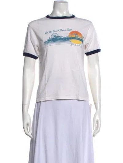 Pre-owned Re/done Graphic Print Crew Neck T-shirt In White
