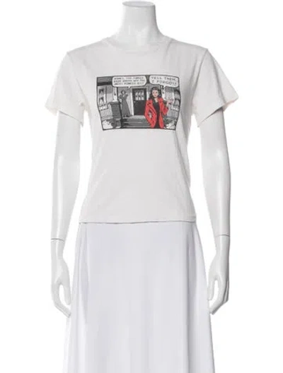 Pre-owned Re/done Graphic Print Crew Neck T-shirt In White
