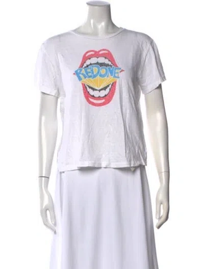 Pre-owned Re/done Graphic Print Crew Neck T-shirt In White