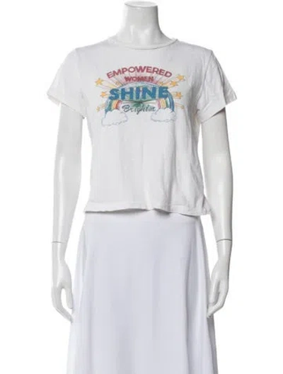Pre-owned Re/done Graphic Print Crew Neck T-shirt In White