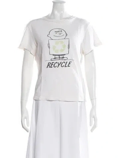 Pre-owned Re/done Graphic Print Crew Neck T-shirt In White