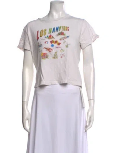Pre-owned Re/done Graphic Print Crew Neck T-shirt In White