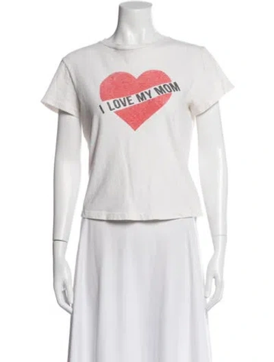 Pre-owned Re/done Graphic Print Crew Neck T-shirt In White
