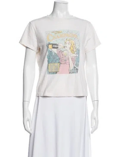 Pre-owned Re/done Graphic Print Crew Neck T-shirt In White