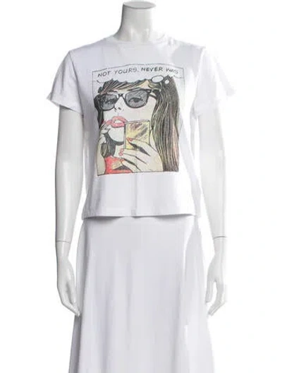 Pre-owned Re/done Graphic Print Crew Neck T-shirt In White