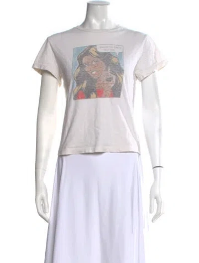 Pre-owned Re/done Graphic Print Crew Neck T-shirt In White