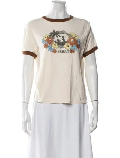 Pre-owned Re/done Graphic Print Crew Neck T-shirt In White