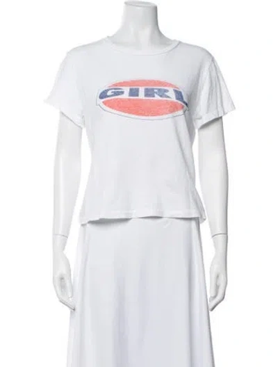 Pre-owned Re/done Graphic Print Crew Neck T-shirt In White