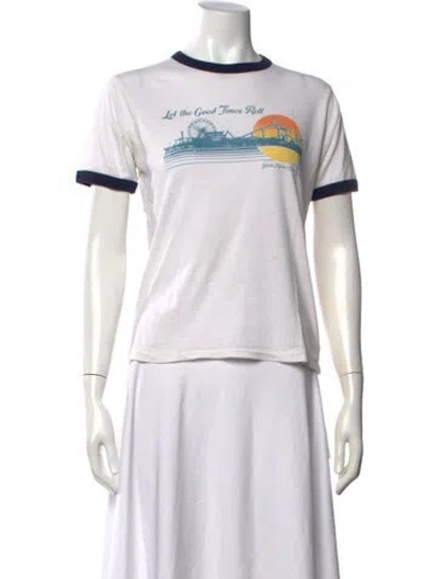 Pre-owned Re/done Graphic Print Crew Neck T-shirt In White