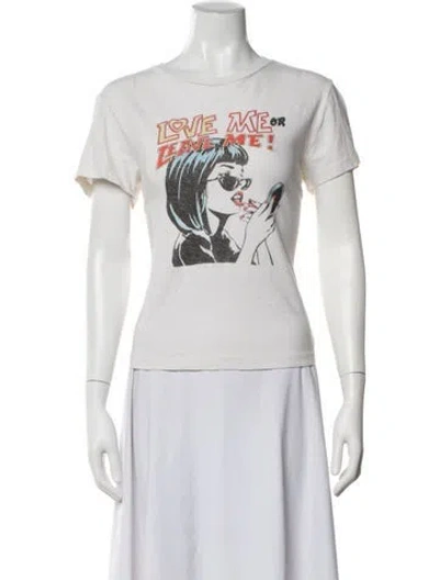 Pre-owned Re/done Graphic Print Crew Neck T-shirt In White