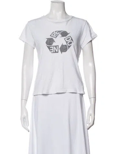 Pre-owned Re/done Graphic Print Crew Neck T-shirt In White