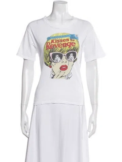 Pre-owned Re/done Graphic Print Crew Neck T-shirt In White
