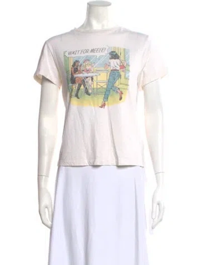 Pre-owned Re/done Graphic Print Crew Neck T-shirt In White