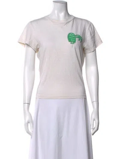 Pre-owned Re/done Graphic Print Crew Neck T-shirt In White