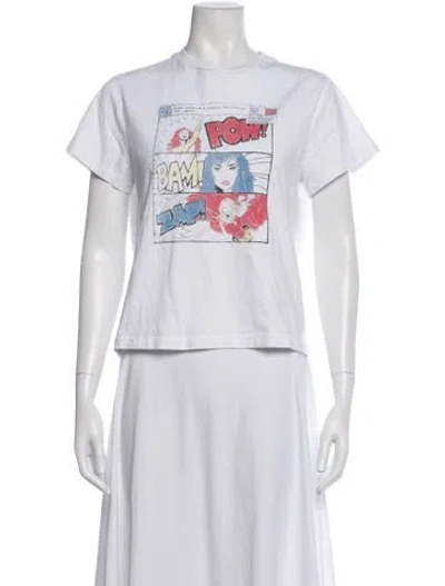 Pre-owned Re/done Graphic Print Crew Neck T-shirt In White