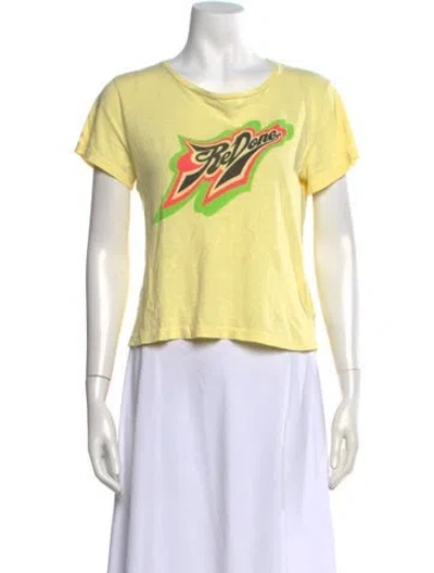 Pre-owned Re/done Graphic Print Crew Neck T-shirt In Yellow