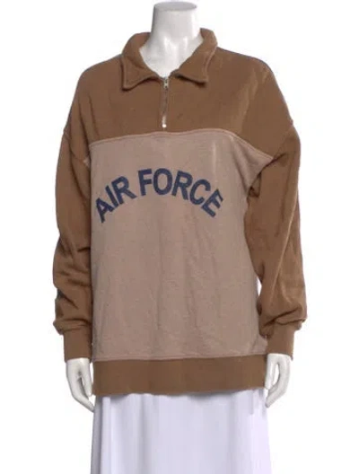 Pre-owned Re/done Graphic Print Long Sleeve Sweatshirt In Brown