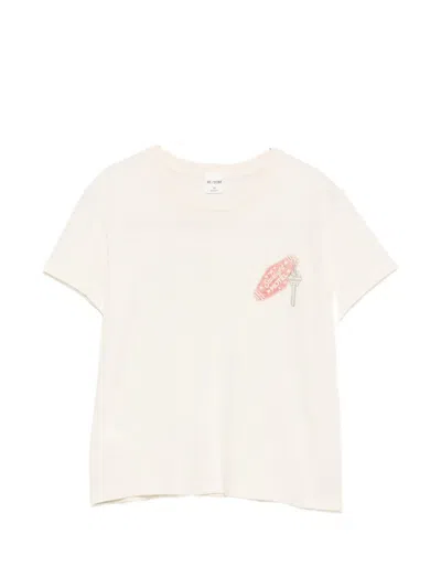Re/done Graphic-print Short-sleeve T-shirt In Neutral
