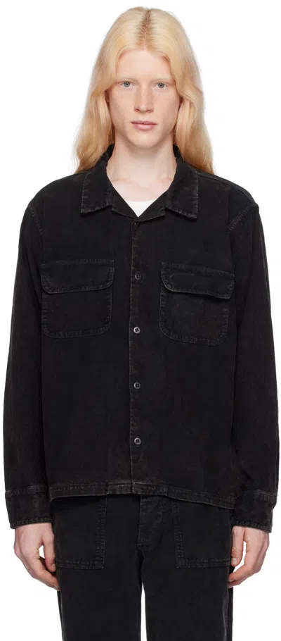 Re/done Gray 50s Shirt In Charcoal And Ash