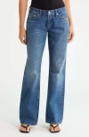 Re/done Grayson Low Rise Bootcut Jeans In Blue