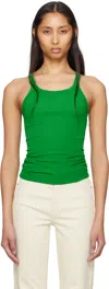 Re/done Green Hanes Edition Ribbed Tank Top