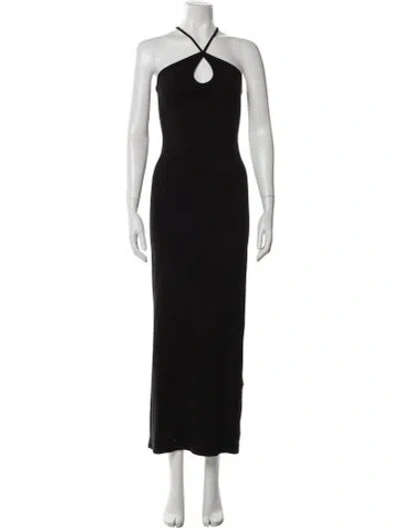 Pre-owned Re/done Halterneck Long Dress In Gray