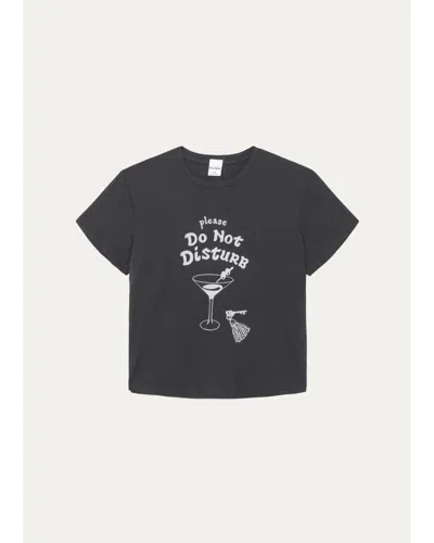 Re/done Re-done Cotton Dnd Print Boxy T-shirt In Black