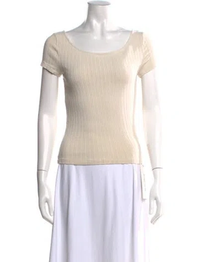 Pre-owned Re/done Hemp Scoop Neck Top In Neutral