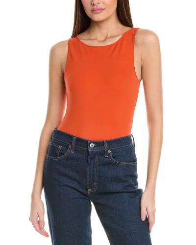 Re/done High Neck Bodysuit In Orange