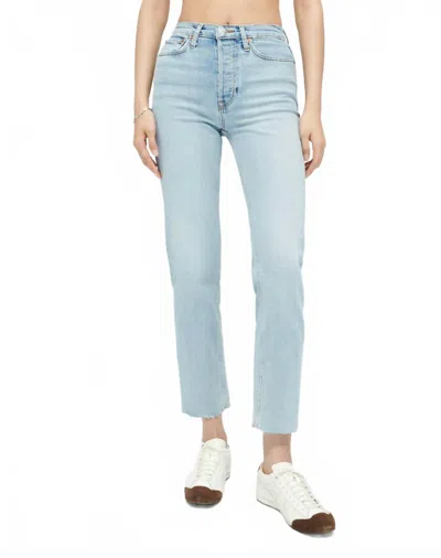 Re/done High Rise 70s Stove Pipe Jeans In Mid 90s In Brown